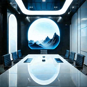 Futuristic Tech Startup Office With Large, Modern