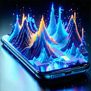 Smartphone With Data Visualization With Cell Phone