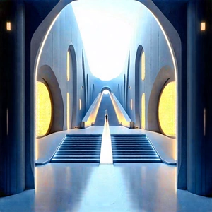 Futuristic Innovation Hub With Large, Open,