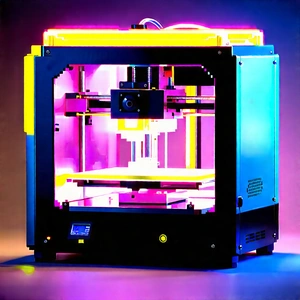 3d printer with neon accents