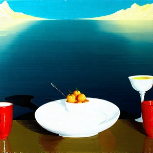 Lifestyle Pastel Drawing: Dinner Party With Like-minded Individuals With Dining Table