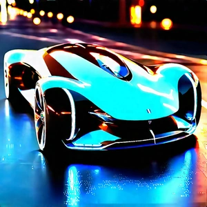 Innovative Electric Vehicle Design With Futuristic Blue