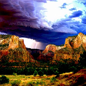 Nature Long Exposure Photography: Storm Clouds Over Canyon Floor With Beautiful Landscape