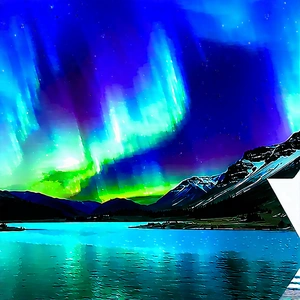 Nature Macro Photography: Northern Lights Over Alpine (lake:1.36) With Beautiful Nighttime