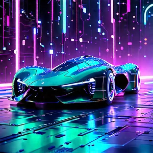 Innovative Electric Vehicle Design With Futuristic Blue