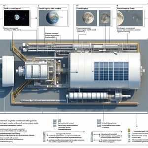 The Image Is A Diagram Of A Space Station, Showing The Various Components And Their Functions