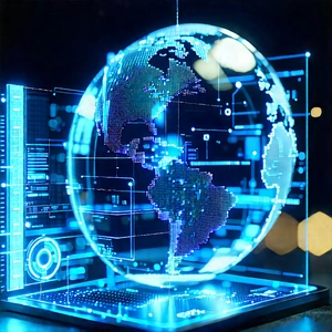 Healthcare Technology In Field Deployment With Blue, Glowing
