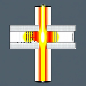 A Large, Brightly Lit Cross Made Of Metal