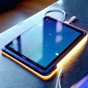 Tablet With Glowing Screen With Tablet Computer