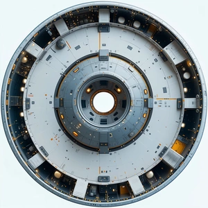 A Large, Round, And Silver Structure Is Shown In A Close-up View