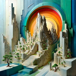Abstract Abstract Design: Growth Represented Through Fragmented Forms With Large, Intricate