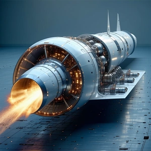 A Large White Jet Engine Is Shown In A Close-up View
