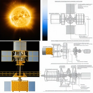 The Image Is A Collage Of Various Space-related Items