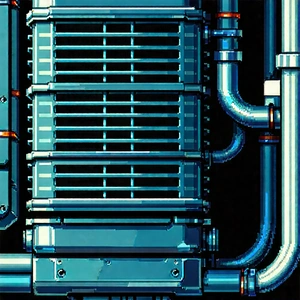 Close-up Of Cooling System With Blue White