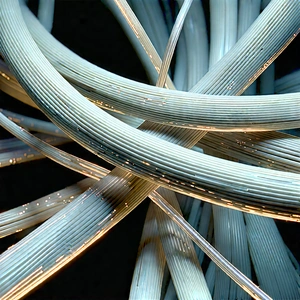 Close-up of fiber optic cables