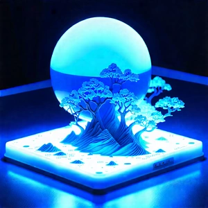 3d Printer With Blue Light Glow With Blue Light