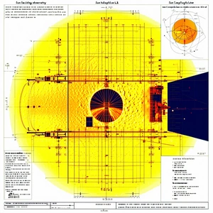 A Yellow Circle Is In The Center Of A Drawing, With A Blue Circle In The Upper Right Corner