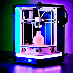 3d Printer With Neon Accents With Printer Shown