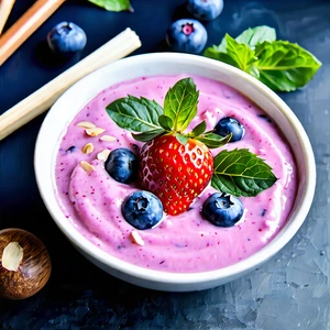 Lifestyle Pencil Sketch: Smoothie Bowl Prepared With Fresh Ingredients With Bowl Filled