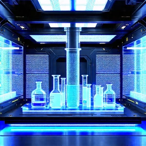 Futuristic Research Laboratory With Image, There