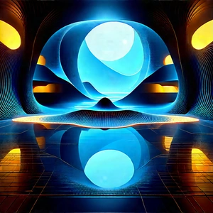 Futuristic Tech Startup Office With Futuristic, Blue-toned