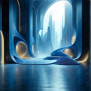 Futuristic Innovation Hub With Image, There