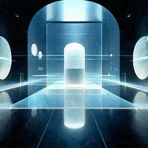 Futuristic Research Laboratory With Image, There
