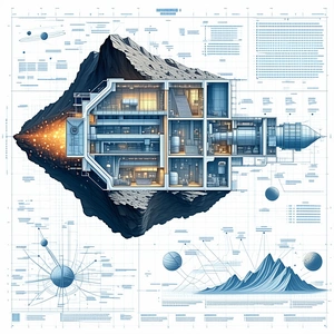 The Image Is A Blueprint Of A Space Station, Showcasing Its Various Components