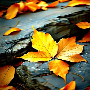Nature Editorial Photography: Autumn leaves in rocky terrain