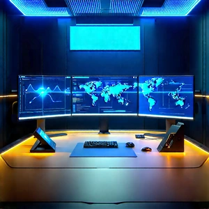 (futuristic:1.21) digital workspace