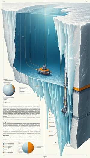 large, detailed illustration submarine