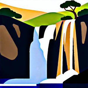 Nature Infographic Style: Waterfall in dry season
