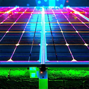 Solar Panel With Neon Accents With Solar Panel
