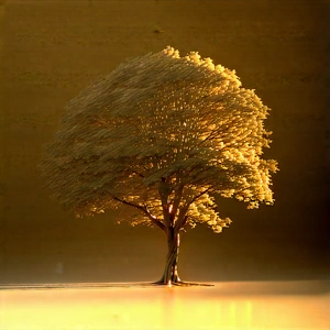 Nature Drone Photography: Ancient tree in sunlit clearing