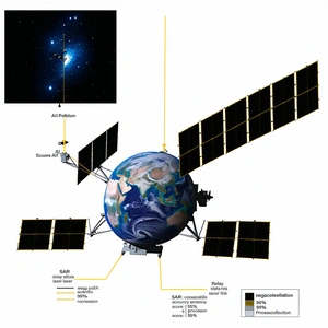 A Large Satellite With A Globe Of The Earth On It