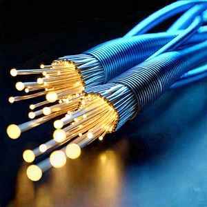 Close-up Of Fiber Optic Cables With Bundle Wires