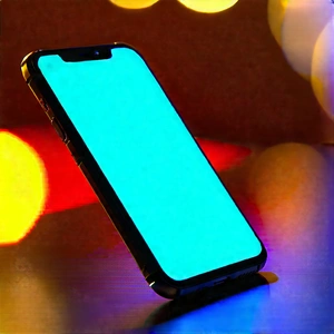 Smartphone With Glowing Screen With Black Iphone