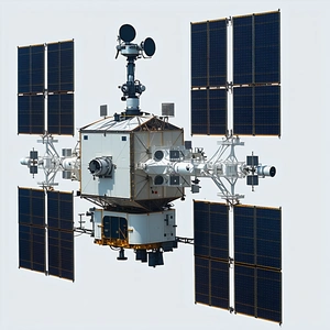 A Large Spacecraft With A Dome-shaped Structure On Top