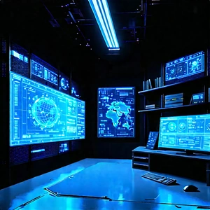 Futuristic Tech Startup Office With Image, There