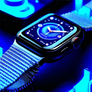 Smart Watch With Data Visualization With Black Blue