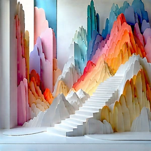 Abstract Advertising Photography: Paper installation with transparency