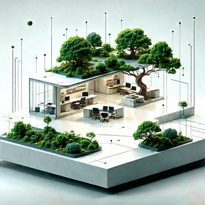 Futuristic Tech Startup Office With Image, There