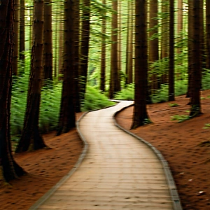 Nature Aerial Photography: Path through redwood forest