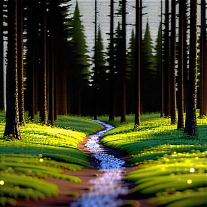 Nature Octane Render: Path Through Pine Forest With Image, There