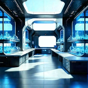 (futuristic:1.28) Research Laboratory With Futuristic Laboratory,