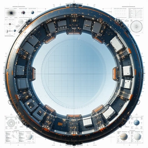 A Blue Circle Is Shown With A Lot Of Information On It