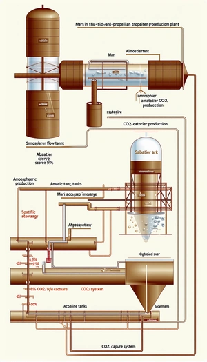 The Image Is A Diagram Of A Chemical Plant, Showing The Process Of Producing A Chemical