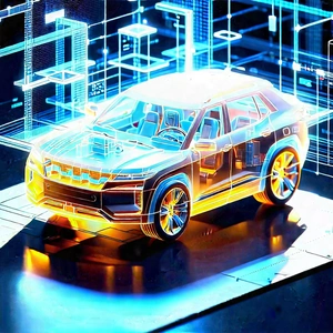 Automotive Technology In (modern:1.47) Laboratory With Futuristic Displayed