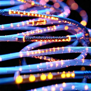 Close-up Of Fiber Optic Cables With Image, There