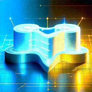 Tech Blueprint Style: Healthcare Technology In Tech Office With Blue Yellow